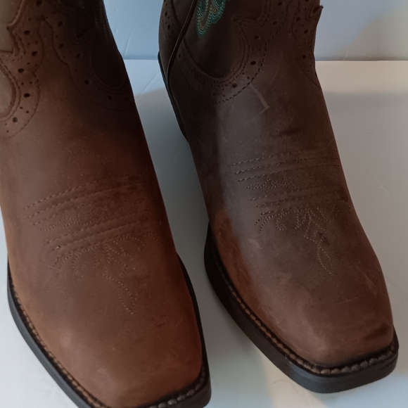 Justin Boots Brown Leather Cowboy Boots 5.5 Medium NEW - Picture 5 of 13